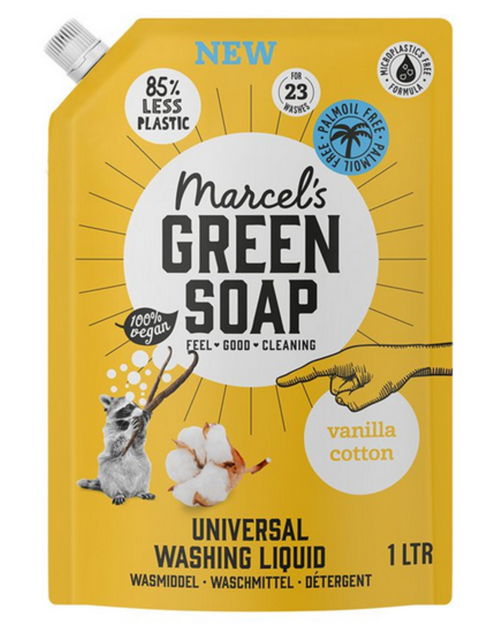 M.Green soap Lessive liquide universel vanille & coton recharge 1000ml